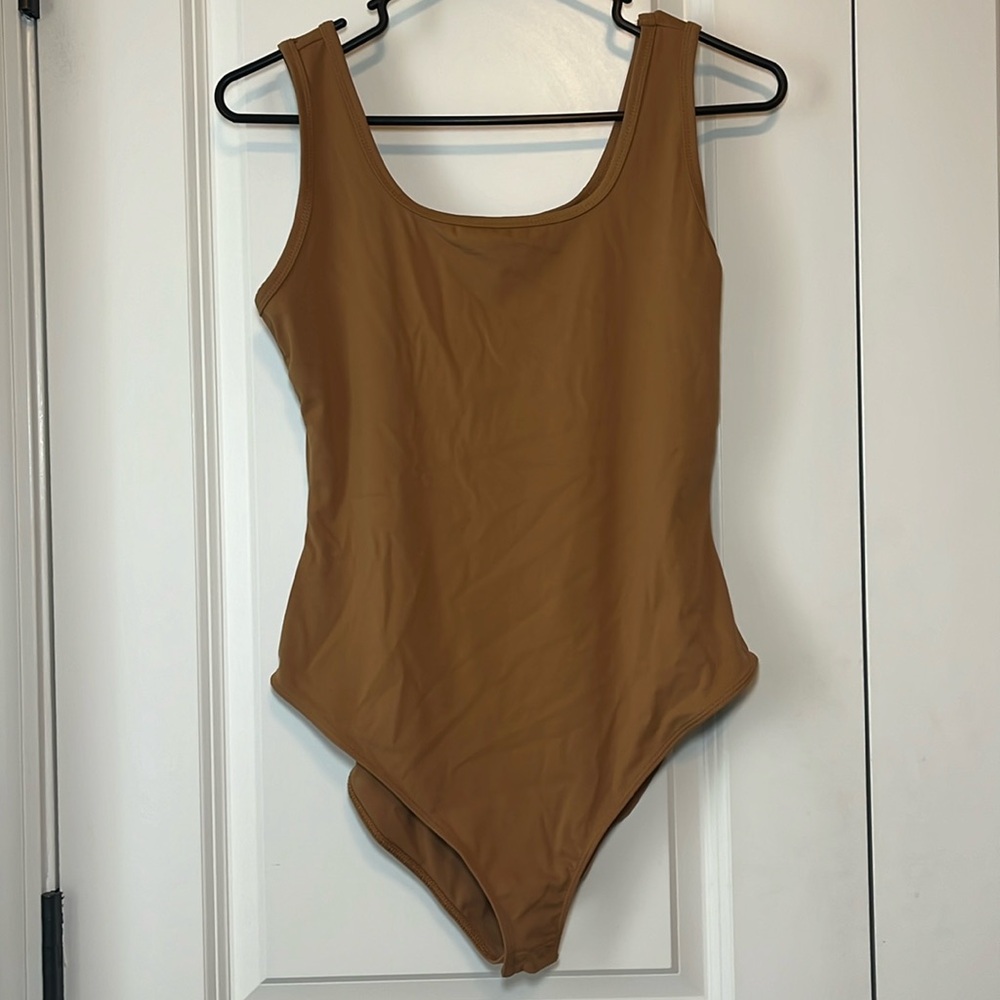 Basic Bae Camel Square Neck Bodysuit